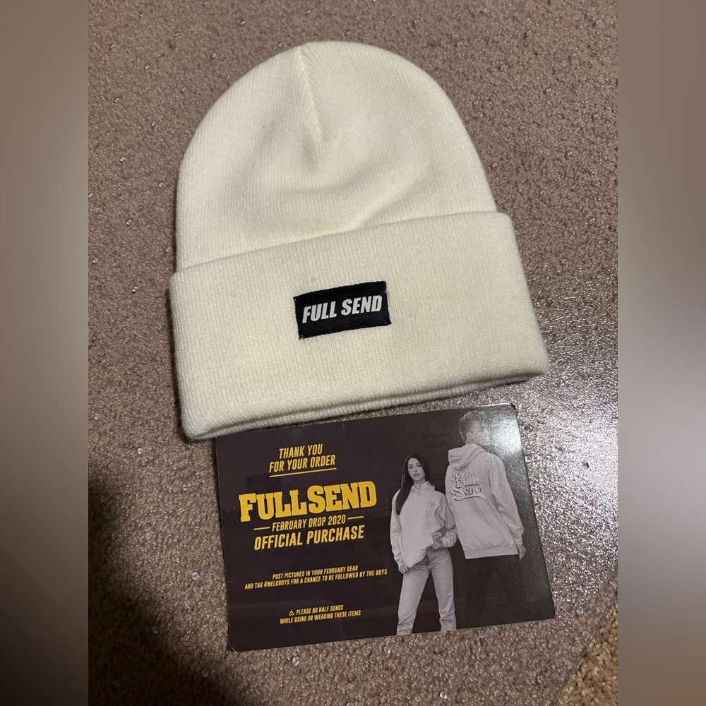 Nelk Full Send beanie February 2020 drop.